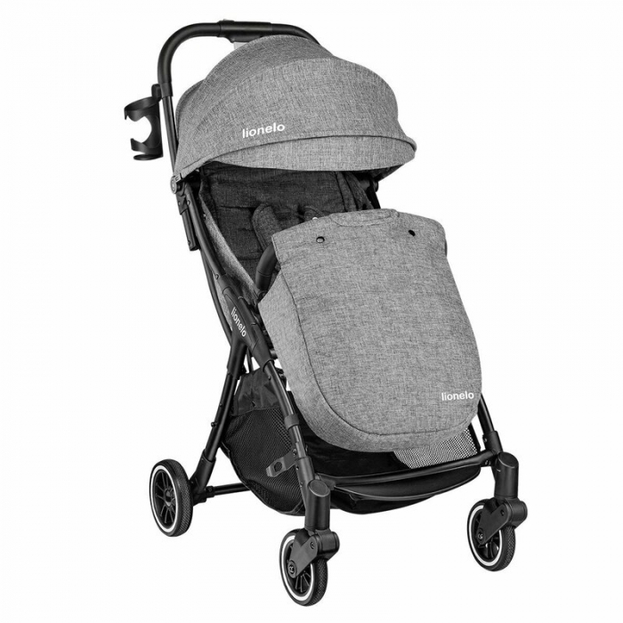 Lionelo - Carucior sport Julie One, De la nastere, Cu accesorii, Cadru din aluminiu, 0-22 kg, Conform cu standardele europene de securitate EN1888-1 si EN1888-2, Gri [6]