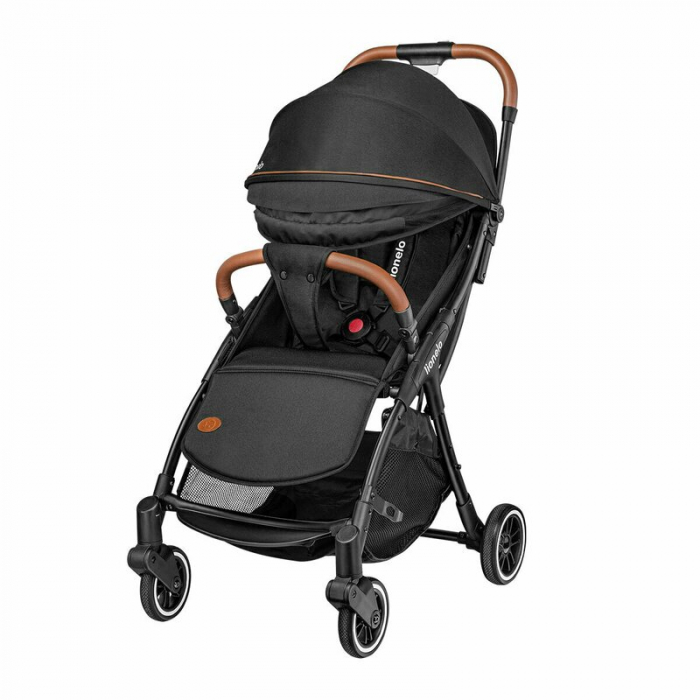 Lionelo - Carucior sport Julie One, De la nastere, Greutate redusa, Cu accesorii, Cadru din aluminiu, 0-22 kg, Conform cu standardele europene de securitate EN1888-1 si EN1888-2, Negru [5]