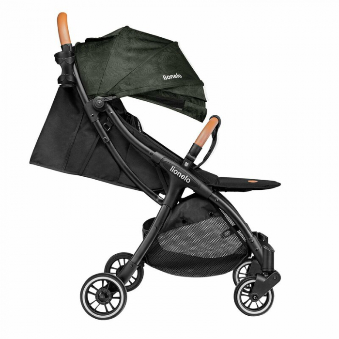 Lionelo - Carucior sport Julie One, De la nastere, Greutate redusa, Cu accesorii, Cadru din aluminiu, 0-22 kg, Conform cu standardele europene de securitate EN1888-1 si EN1888-2, Verde Tropical [15]