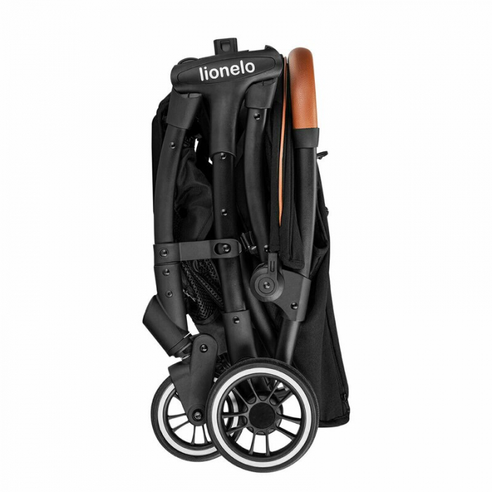 Lionelo - Carucior sport Julie One, De la nastere, Greutate redusa, Cu accesorii, Cadru din aluminiu, 0-22 kg, Conform cu standardele europene de securitate EN1888-1 si EN1888-2, Negru [20]