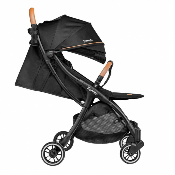 Lionelo - Carucior sport Julie One, De la nastere, Greutate redusa, Cu accesorii, Cadru din aluminiu, 0-22 kg, Conform cu standardele europene de securitate EN1888-1 si EN1888-2, Negru [11]