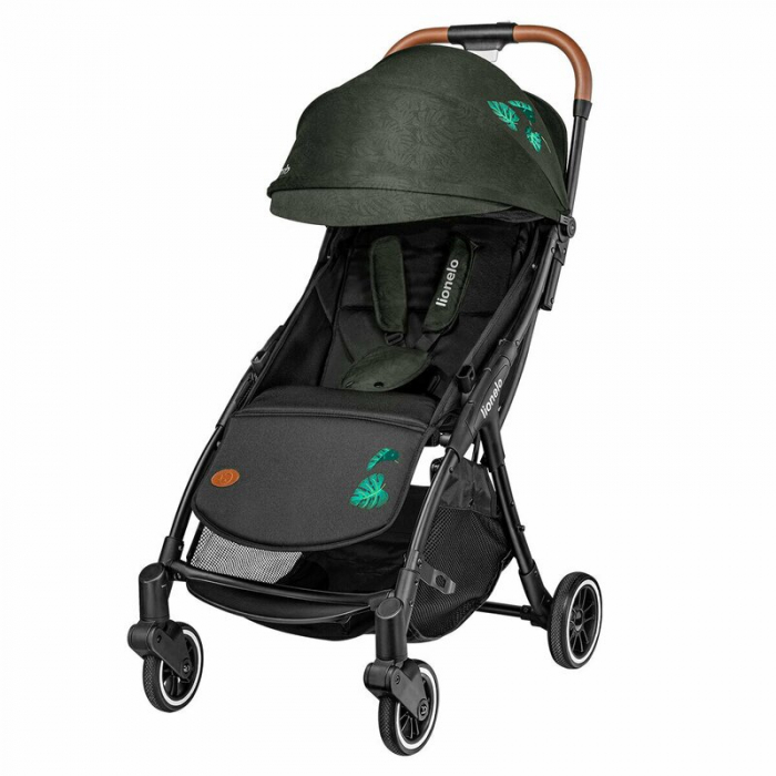 Lionelo - Carucior sport Julie One, De la nastere, Greutate redusa, Cu accesorii, Cadru din aluminiu, 0-22 kg, Conform cu standardele europene de securitate EN1888-1 si EN1888-2, Verde Tropical [22]
