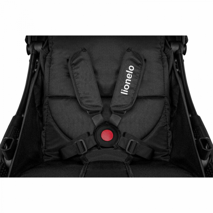 Lionelo - Carucior sport Julie One, De la nastere, Greutate redusa, Cu accesorii, Cadru din aluminiu, 0-22 kg, Conform cu standardele europene de securitate EN1888-1 si EN1888-2, Negru [12]