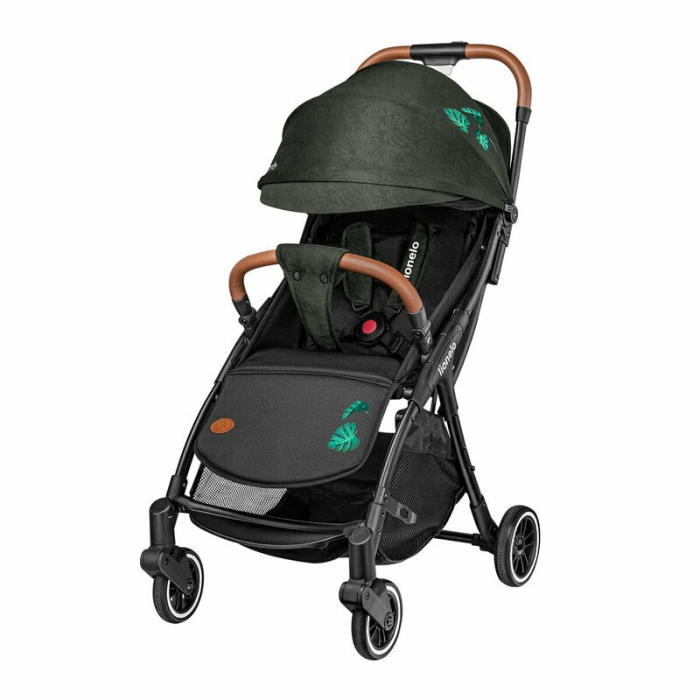 Lionelo - Carucior sport Julie One, De la nastere, Greutate redusa, Cu accesorii, Cadru din aluminiu, 0-22 kg, Conform cu standardele europene de securitate EN1888-1 si EN1888-2, Verde Tropical [19]
