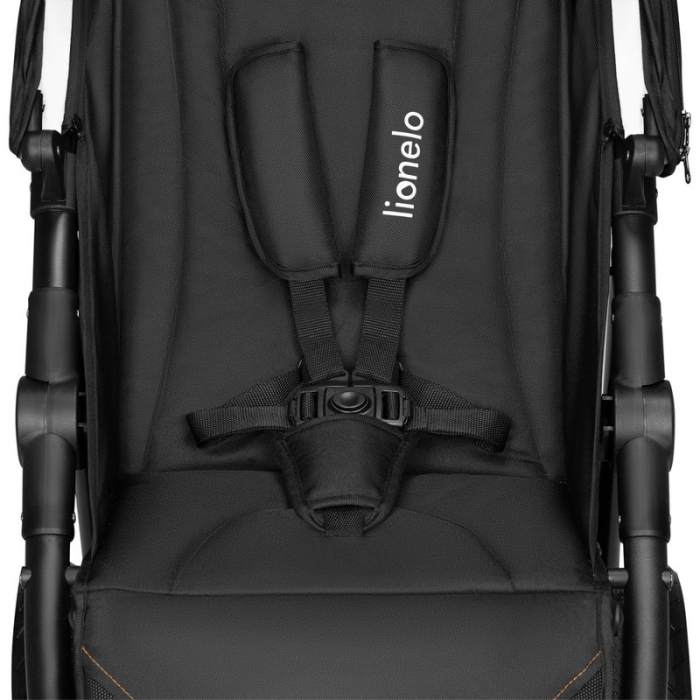 Lionelo - Carucior sport Natt, De la nastere, Cu accesorii si capotina XXL reglabila, 0 - 22 kg, Conform cu standardele europene de securitate EN1888-1, EN1888-2, Negru Onyx [19]