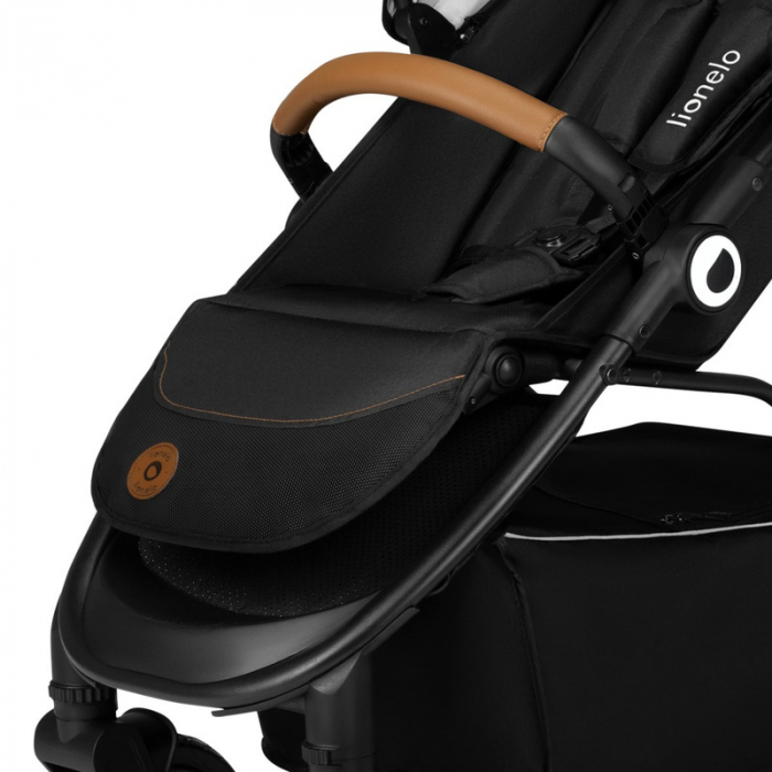 Lionelo - Carucior sport Natt, De la nastere, Cu accesorii si capotina XXL reglabila, 0 - 22 kg, Conform cu standardele europene de securitate EN1888-1, EN1888-2, Negru Onyx [16]