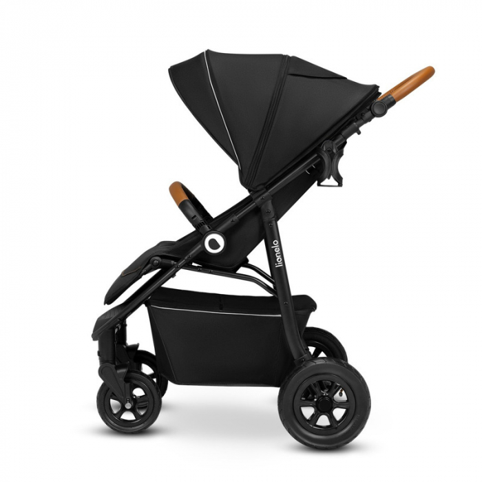 Lionelo - Carucior sport Natt, De la nastere, Cu accesorii si capotina XXL reglabila, 0 - 22 kg, Conform cu standardele europene de securitate EN1888-1, EN1888-2, Negru Onyx [6]