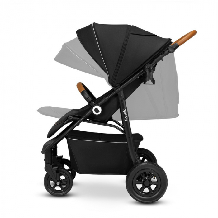 Lionelo - Carucior sport Natt, De la nastere, Cu accesorii si capotina XXL reglabila, 0 - 22 kg, Conform cu standardele europene de securitate EN1888-1, EN1888-2, Negru Onyx [7]