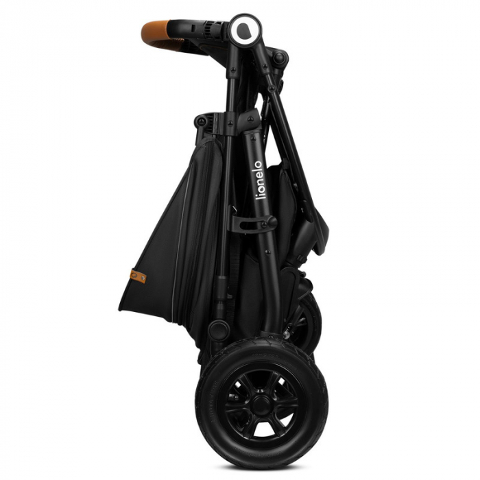 Lionelo - Carucior sport Natt, De la nastere, Cu accesorii si capotina XXL reglabila, 0 - 22 kg, Conform cu standardele europene de securitate EN1888-1, EN1888-2, Negru Onyx [20]