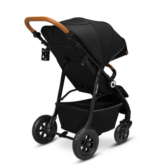 Lionelo - Carucior sport Natt, De la nastere, Cu accesorii si capotina XXL reglabila, 0 - 22 kg, Conform cu standardele europene de securitate EN1888-1, EN1888-2, Negru Onyx [12]
