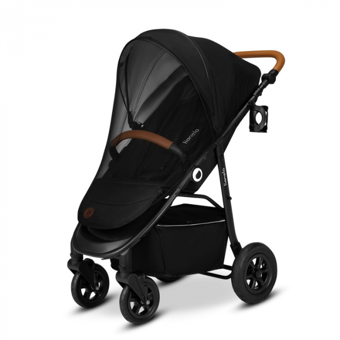 Lionelo - Carucior sport Natt, De la nastere, Cu accesorii si capotina XXL reglabila, 0 - 22 kg, Conform cu standardele europene de securitate EN1888-1, EN1888-2, Negru Onyx [5]