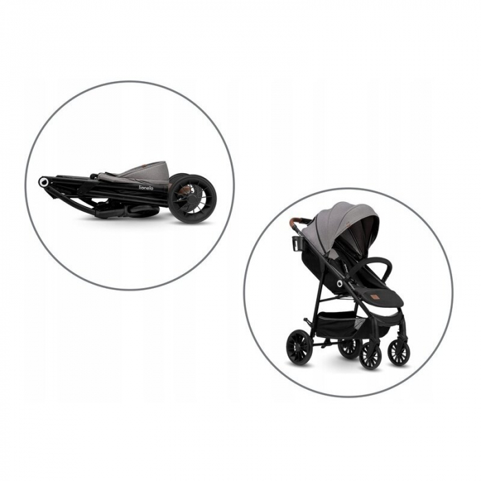Lionelo - Carucior sport Zoey, De la nastere, Cu accesorii, Cadru din aluminiu, 0- 15 kg, Conform cu standardul european de securitate EN1888-1, Gri [18]