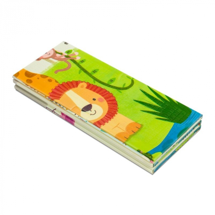 Lionelo - Covoras educativ Robby, Pliabil, Impermeabil, Dimensiune mare, 200 x 180 cm, Cu Imprimeu pe ambele parti, Conform cu standardul european de securitate EN71, Multicolor [7]