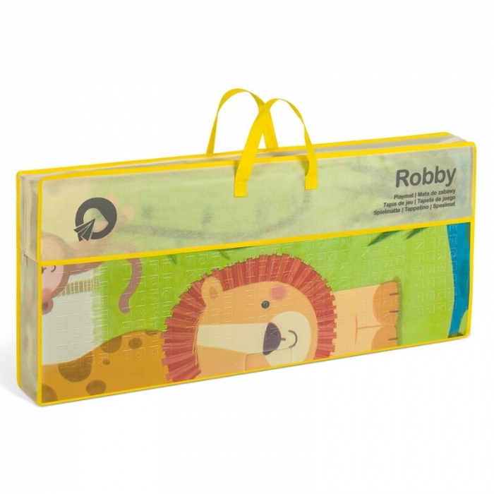 Lionelo - Covoras educativ Robby, Pliabil, Impermeabil, Dimensiune mare, 200 x 180 cm, Cu Imprimeu pe ambele parti, Conform cu standardul european de securitate EN71, Multicolor [3]