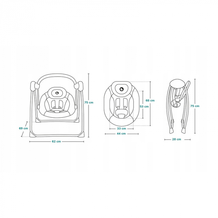 Lionelo - Fotoliu balansoar electric, Ruben, Cu spatar reglabil, Cu 12 melodii relaxante si sunete ale naturii, Cu 3 programe de balansare automata, Conform cu standardul european EN 16232, 68x65 cm,  [14]