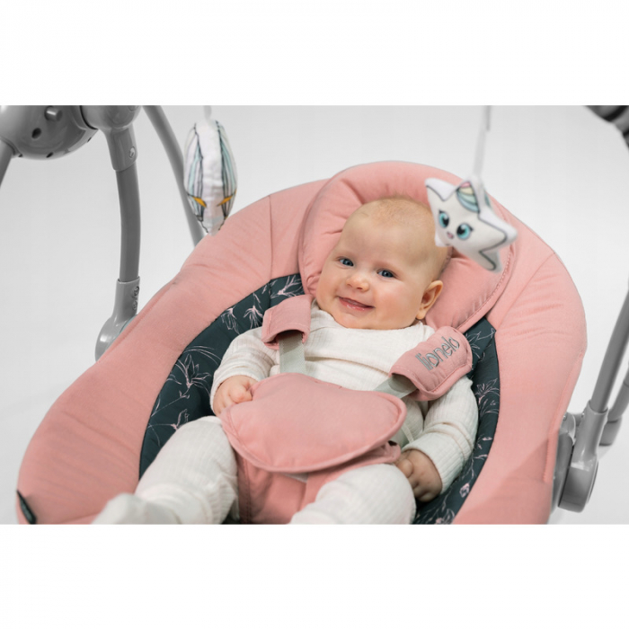 Lionelo - Fotoliu balansoar electric, Ruben, Cu spatar reglabil, Cu 12 melodii relaxante si sunete ale naturii, Cu 3 programe de balansare automata, Conform cu standardul european EN 16232, 68x65 cm,  [2]