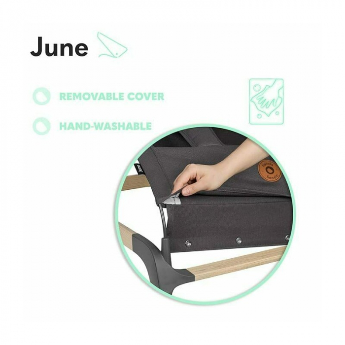 Lionelo - Fotoliu balansoar June, Cu arcada cu jucarii, Ergonomic, Balansare manuala, Pliabil, 0 luni+, Gri [12]