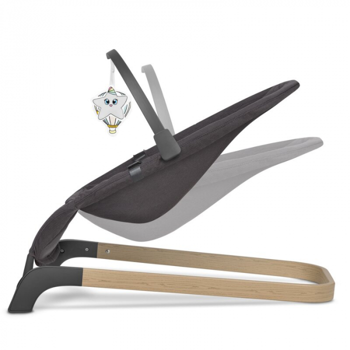 Lionelo - Fotoliu balansoar June, Cu arcada cu jucarii, Ergonomic, Balansare manuala, Pliabil, 0 luni+, Gri [20]