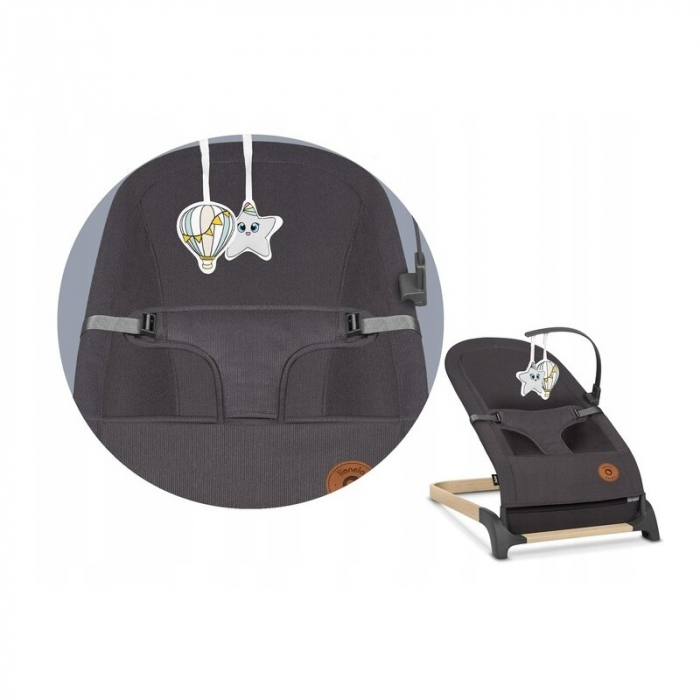 Lionelo - Fotoliu balansoar June, Cu arcada cu jucarii, Ergonomic, Balansare manuala, Pliabil, 0 luni+, Gri [17]