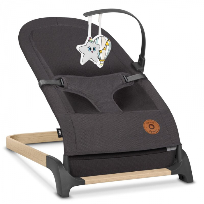Lionelo - Fotoliu balansoar June, Cu arcada cu jucarii, Ergonomic, Balansare manuala, Pliabil, 0 luni+, Gri [3]