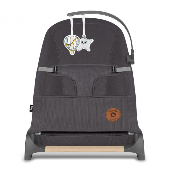 Lionelo - Fotoliu balansoar June, Cu arcada cu jucarii, Ergonomic, Balansare manuala, Pliabil, 0 luni+, Gri [5]