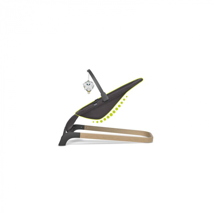 Lionelo - Fotoliu balansoar June, Cu arcada cu jucarii, Ergonomic, Balansare manuala, Pliabil, 0 luni+, Gri [7]