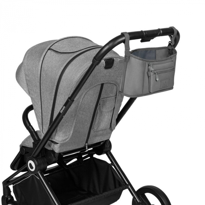 Lionelo - Geanta impermeabila pentru mamici si carucior, Little Cube, Cu 4 compartimente, Curea detasabila, Buzunar exterior detasabil, Gri [5]