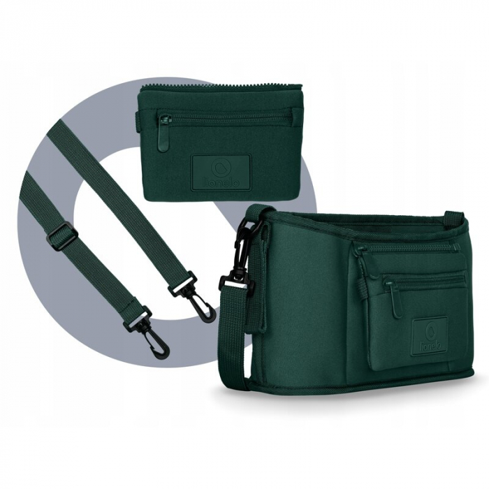 Lionelo - Geanta impermeabila pentru mamici si carucior, Little Cube, Cu 4 compartimente, Curea detasabila, Buzunar exterior detasabil, Verde [12]