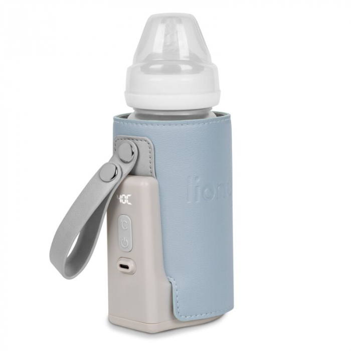 Lionelo - Incalzitor biberoane ThermUp Go Plus, Portabil, Cu aspect elegant, Temperatura constanta pana la 24 h, Incarcare USB, Albastru deschis [4]