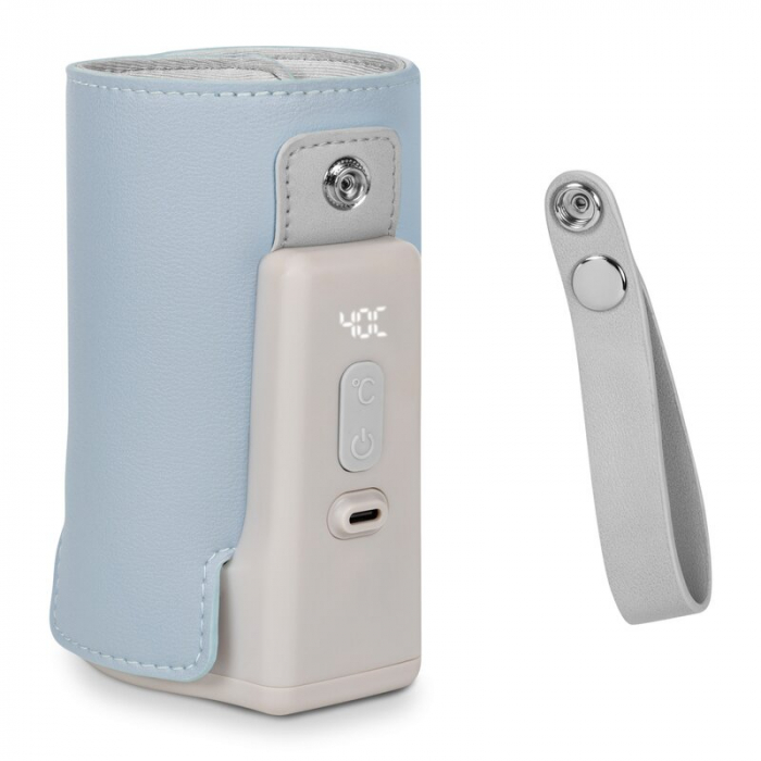 Lionelo - Incalzitor biberoane ThermUp Go Plus, Portabil, Cu aspect elegant, Temperatura constanta pana la 24 h, Incarcare USB, Albastru deschis [11]