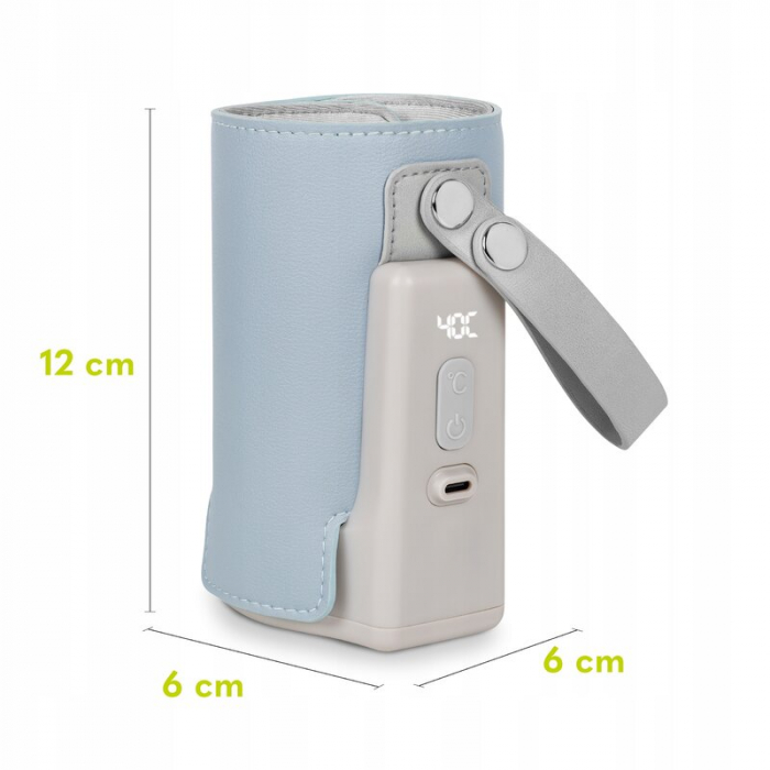 Lionelo - Incalzitor biberoane ThermUp Go Plus, Portabil, Cu aspect elegant, Temperatura constanta pana la 24 h, Incarcare USB, Albastru deschis [14]