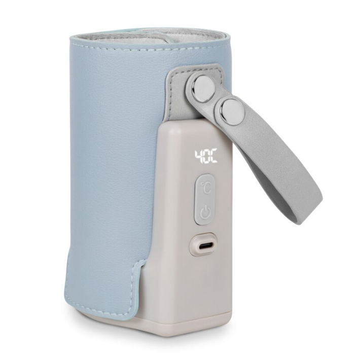 Lionelo - Incalzitor biberoane ThermUp Go Plus, Portabil, Cu aspect elegant, Temperatura constanta pana la 24 h, Incarcare USB, Albastru deschis [1]