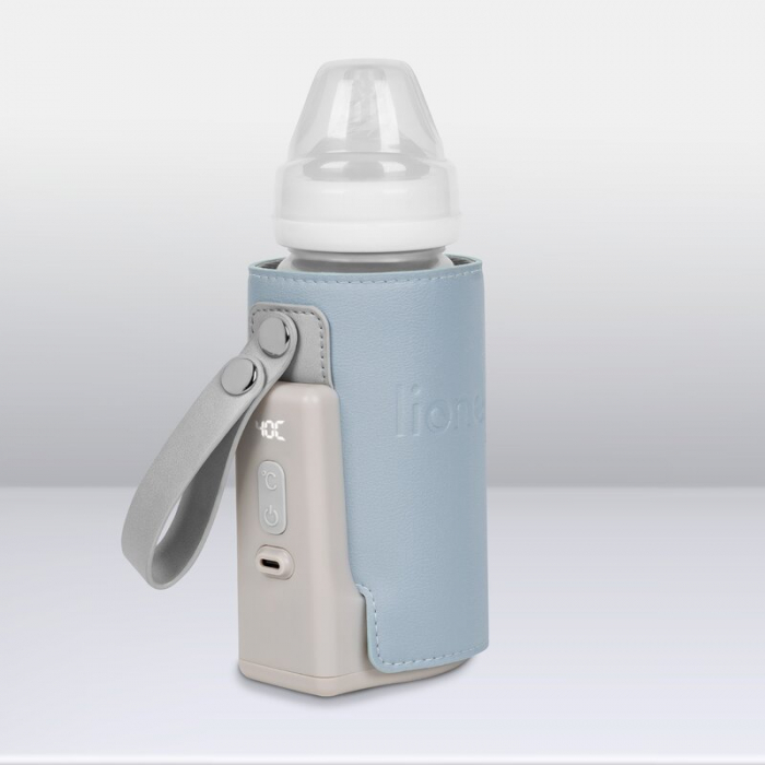 Lionelo - Incalzitor biberoane ThermUp Go Plus, Portabil, Cu aspect elegant, Temperatura constanta pana la 24 h, Incarcare USB, Albastru deschis [19]