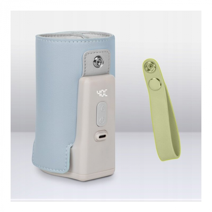 Lionelo - Incalzitor biberoane ThermUp Go Plus, Portabil, Cu aspect elegant, Temperatura constanta pana la 24 h, Incarcare USB, Albastru deschis [20]