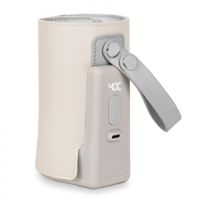 Lionelo - Incalzitor biberoane ThermUp Go Plus, Portabil, Cu aspect elegant, Temperatura constanta pana la 24 h, Incarcare USB, Bej [1]