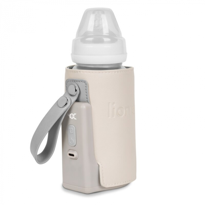 Lionelo - Incalzitor biberoane ThermUp Go Plus, Portabil, Cu aspect elegant, Temperatura constanta pana la 24 h, Incarcare USB, Bej [4]