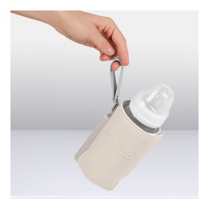 Lionelo - Incalzitor biberoane ThermUp Go Plus, Portabil, Cu aspect elegant, Temperatura constanta pana la 24 h, Incarcare USB, Bej [22]