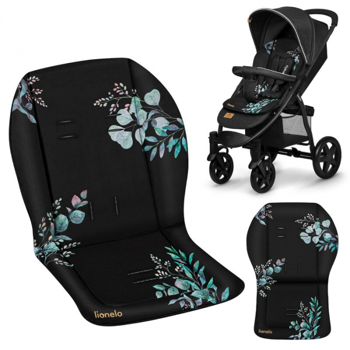 Lionelo - Insertie carucior, Editie limitata, Ajustabile pentru fiecare carucior, Cu orificii pentru centurile de siguranta, Cu imprimeu fata-verso, Din material hidrofob, 48x72x1 cm, Negru [4]