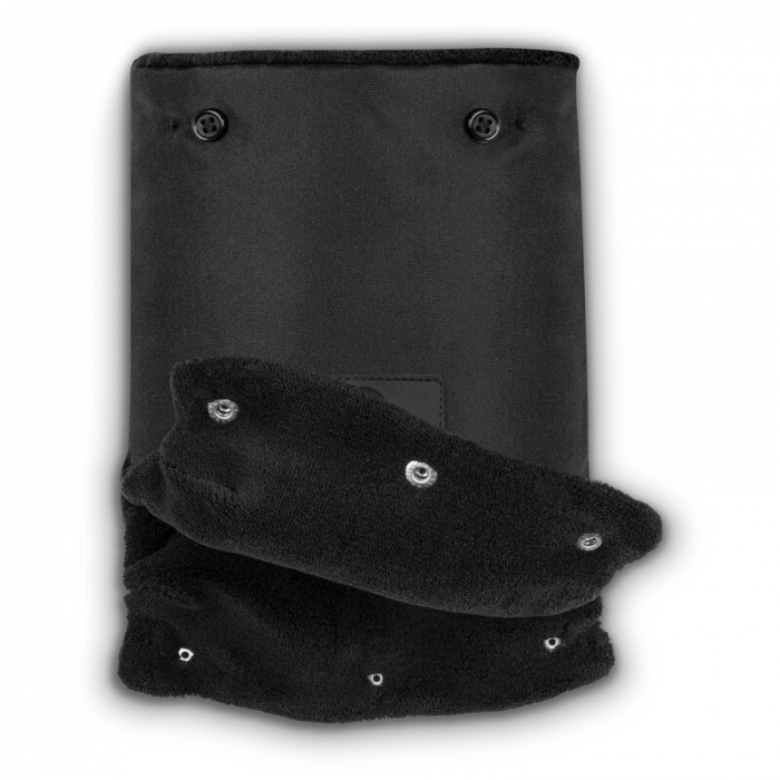 Lionelo - Manusi termice pentru carucior, Universale, Impermeabile, Interior din lana, Cu blana ecologica detasabila, Negru [7]