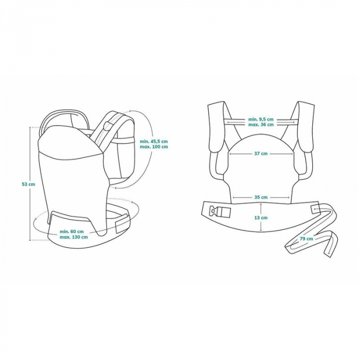Lionelo - Marsupiu ergonomic Margareet, Cu 3 pozitii de transport, Cu gluga, Pana la 20 Kg, Aprobat de Institutul International de Displazie de Sold, Conform cu standardul european de securitate CEN T [22]