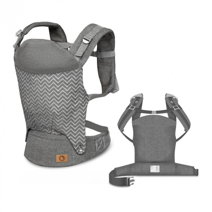 Lionelo - Marsupiu ergonomic Margareet, Cu 3 pozitii de transport, Cu gluga, Pana la 20 Kg, Aprobat de Institutul International de Displazie de Sold, Conform cu standardul european de securitate CEN T [4]