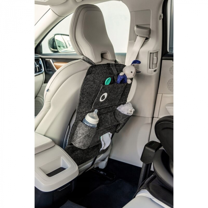 Lionelo - Organizator auto 2 in 1 si proctectie spatar auto, Cu multiple Buzunare, 70x55x40 cm, Gri [2]