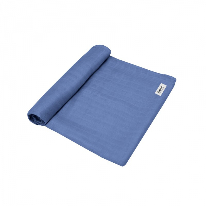 Lionelo - Paturica multifunctionala de infasat, Din bambus, 120x120 cm, Albastru [1]