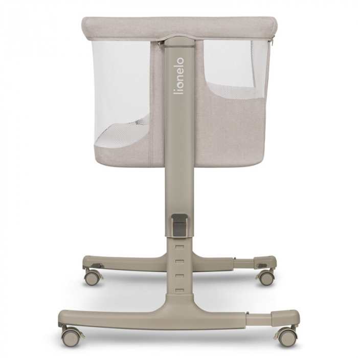 Lionelo - Patut co-sleeper 3 in 1, Aurora, Cu leganare si setare unghiulara, Include saltea cu densitate T25 si geanta transport, Reglabil in 5 pozitii, Pana la 9 kg, 0 luni+, 85x60x66 cm, Certificari [17]