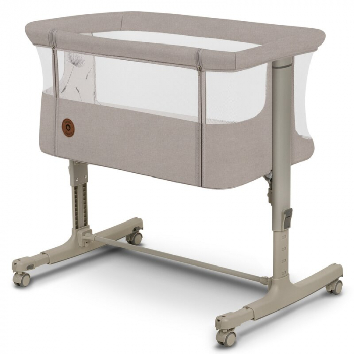 Lionelo - Patut co-sleeper 3 in 1, Aurora, Cu leganare si setare unghiulara, Include saltea cu densitate T25 si geanta transport, Reglabil in 5 pozitii, Pana la 9 kg, 0 luni+, 85x60x66 cm, Certificari [2]