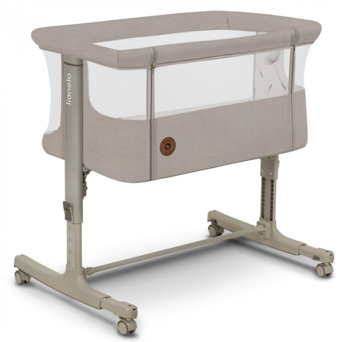Lionelo - Patut co-sleeper 3 in 1, Aurora, Cu leganare si setare unghiulara, Include saltea cu densitate T25 si geanta transport, Reglabil in 5 pozitii, Pana la 9 kg, 0 luni+, 85x60x66 cm, Certificari [5]