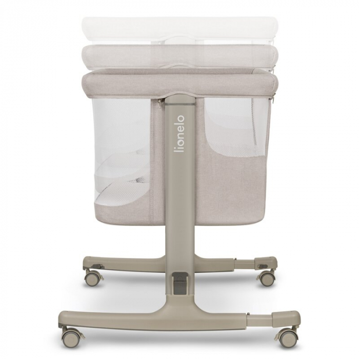 Lionelo - Patut co-sleeper 3 in 1, Aurora, Cu leganare si setare unghiulara, Include saltea cu densitate T25 si geanta transport, Reglabil in 5 pozitii, Pana la 9 kg, 0 luni+, 85x60x66 cm, Certificari [22]