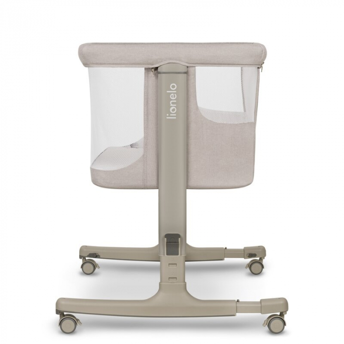 Lionelo - Patut co-sleeper 3 in 1, Aurora, Cu leganare si setare unghiulara, Include saltea cu densitate T25 si geanta transport, Reglabil in 5 pozitii, Pana la 9 kg, 0 luni+, 85x60x66 cm, Certificari [20]
