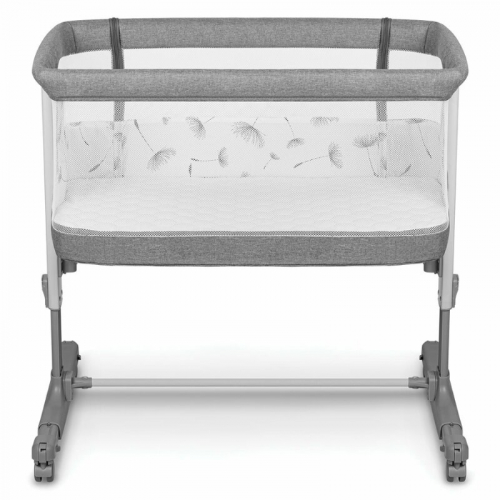 Lionelo - Patut co-sleeper 3 in 1, Aurora, Cu leganare si setare unghiulara, Include saltea cu densitate T25 si geanta transport, Reglabil in 5 pozitii pe inaltime, Pana la 9 kg, 0 luni+, 85x60x66 cm, [8]