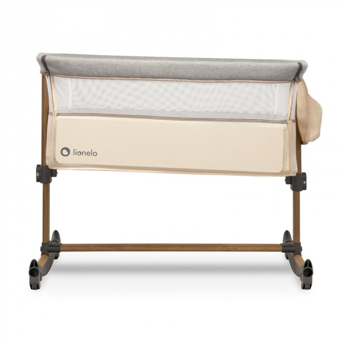 Patut co-sleeper , Cu sistem de leganare, Cu setare unghiulara, Reglabil in 5 pozitii pe inaltime, Beige Sand [9]